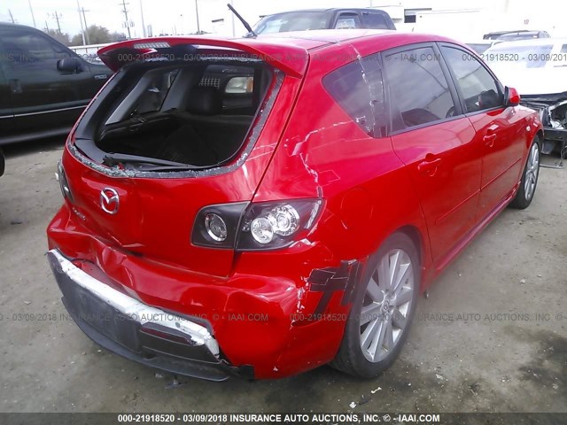 JM1BK34L991213755 - 2009 MAZDA SPEED 3 RED photo 4