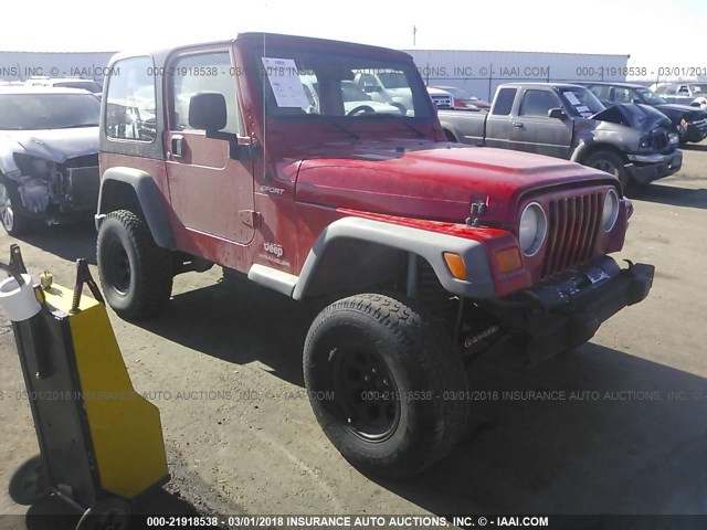 1J4FA49S96P711998 - 2006 JEEP WRANGLER / TJ SPORT RED photo 1