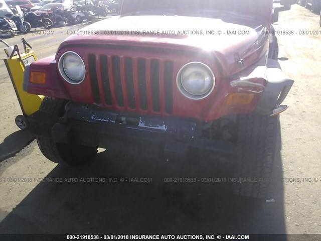 1J4FA49S96P711998 - 2006 JEEP WRANGLER / TJ SPORT RED photo 6