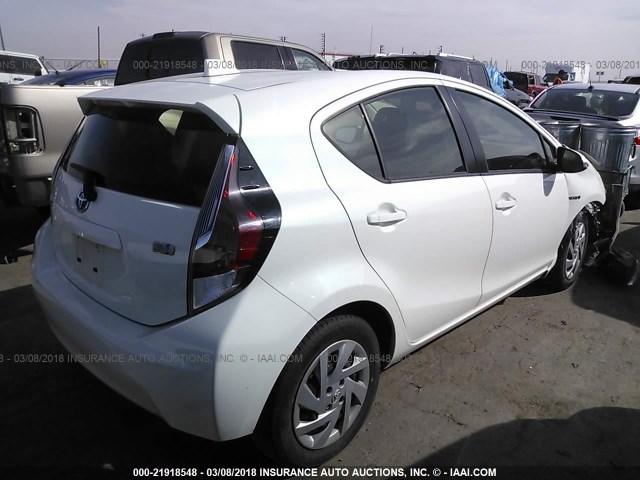 JTDKDTB38F1578548 - 2015 TOYOTA PRIUS C WHITE photo 4