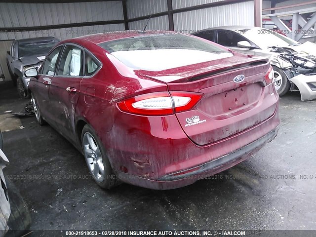 3FA6P0H70FR224598 - 2015 FORD FUSION SE RED photo 3