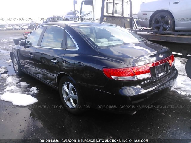 KMHFC46FX7A181046 - 2007 HYUNDAI AZERA SE/LIMITED BLACK photo 3