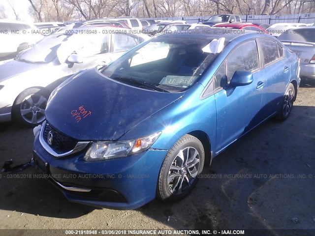 19XFB2F82DE032264 - 2013 HONDA CIVIC EX BLUE photo 2