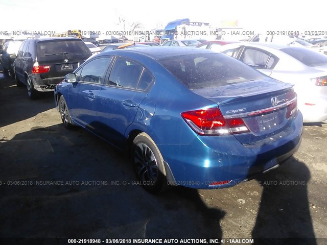 19XFB2F82DE032264 - 2013 HONDA CIVIC EX BLUE photo 3