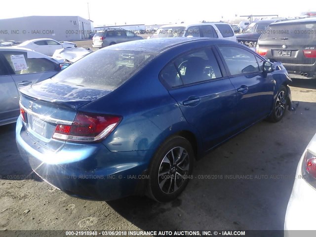 19XFB2F82DE032264 - 2013 HONDA CIVIC EX BLUE photo 4