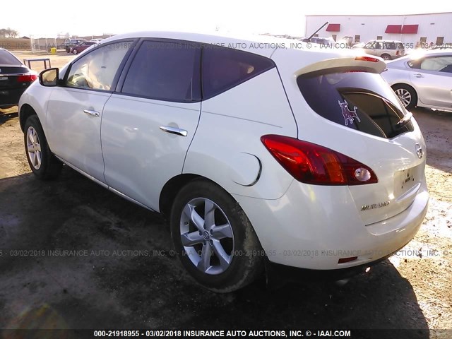 JN8AZ1MU2AW003207 - 2010 NISSAN MURANO S/SL/LE WHITE photo 3