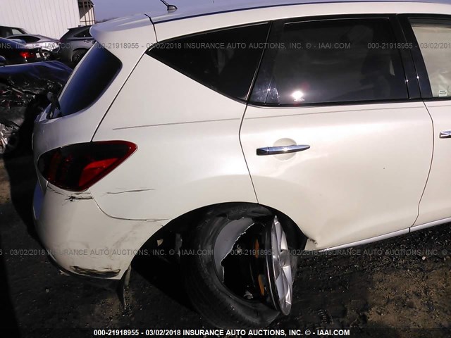 JN8AZ1MU2AW003207 - 2010 NISSAN MURANO S/SL/LE WHITE photo 6