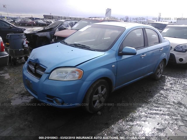 KL1TD56677B141583 - 2007 CHEVROLET AVEO LS BLUE photo 2