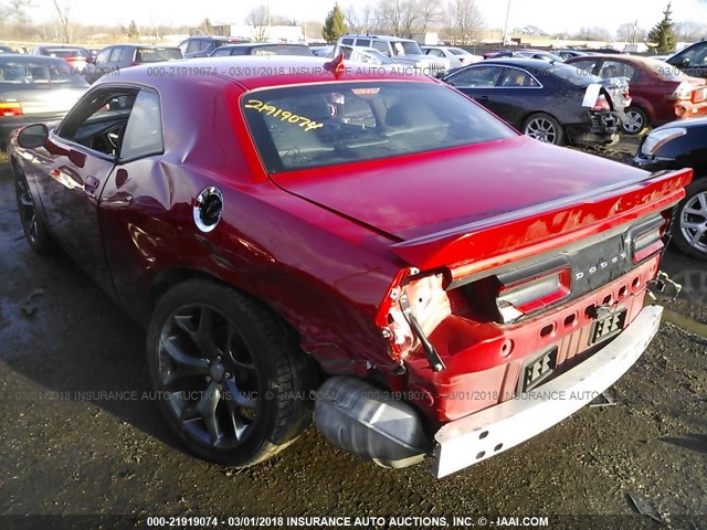 2C3CDZBG8FH835191 - 2015 DODGE CHALLENGER SXT PLUS RED photo 3