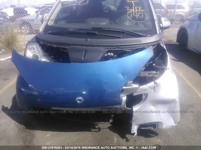 WMEEJ31X78K187562 - 2008 SMART FORTWO PURE/PASSION SILVER photo 6