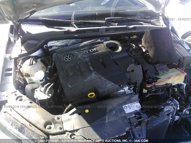 3VWLA7AJ5FM285209 - 2015 VOLKSWAGEN JETTA TDI SILVER photo 10