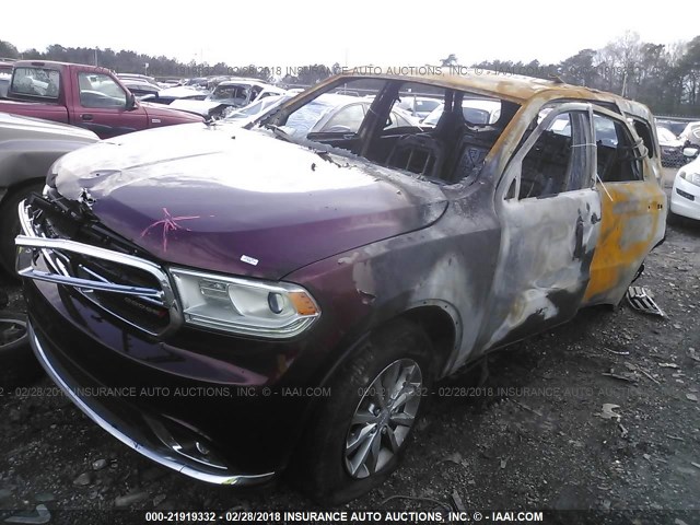 1C4RDHAG4HC680839 - 2017 DODGE DURANGO SXT BURGUNDY photo 2