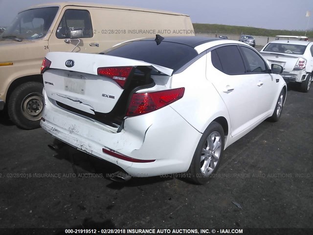 5XXGN4A70DG165487 - 2013 KIA OPTIMA EX WHITE photo 4