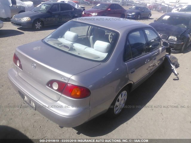 1NXBR12E11Z424628 - 2001 TOYOTA COROLLA CE/LE/S SILVER photo 4