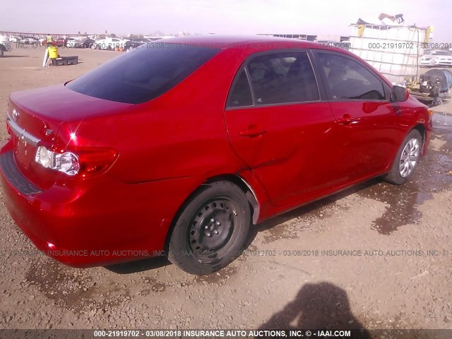 5YFBU4EE1CP033334 - 2012 TOYOTA COROLLA S/LE RED photo 4