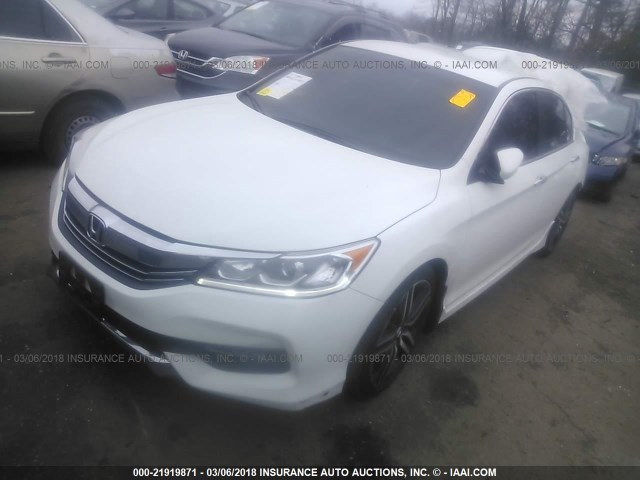 1HGCR2F54HA053020 - 2017 HONDA ACCORD SPORT WHITE photo 2