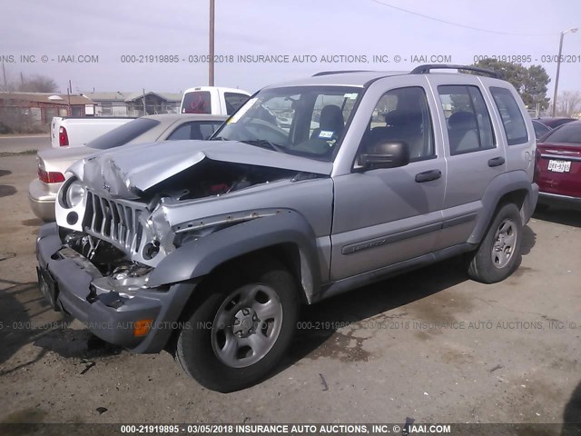 1J4GK48K25W620062 - 2005 JEEP LIBERTY SPORT SILVER photo 2