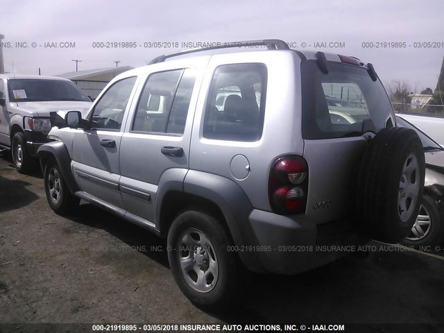 1J4GK48K25W620062 - 2005 JEEP LIBERTY SPORT SILVER photo 3