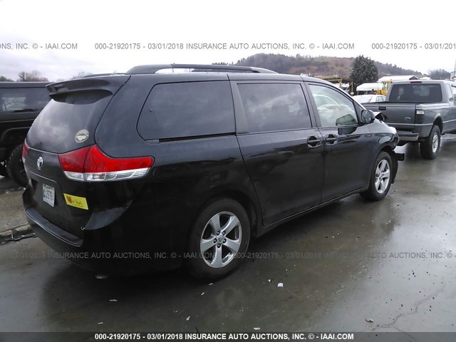 5TDKK3DC3ES425094 - 2014 TOYOTA SIENNA LE BLACK photo 4