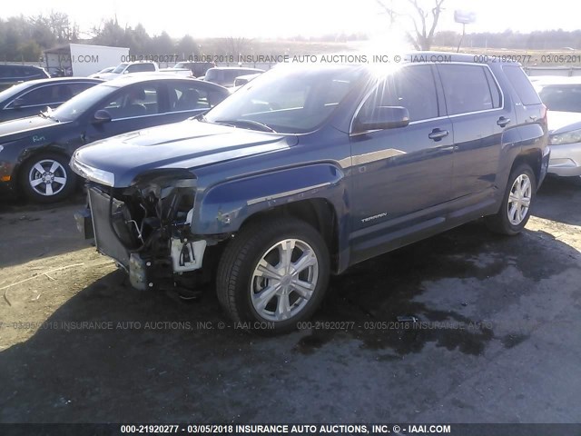 2GKALMEK6H6147847 - 2017 GMC TERRAIN SLE BLUE photo 2