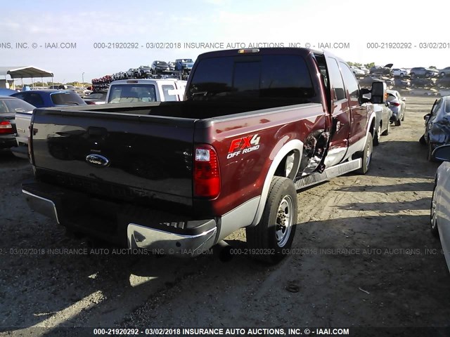 1FTSW2BR1AEB32381 - 2010 FORD F250 SUPER DUTY RED photo 4