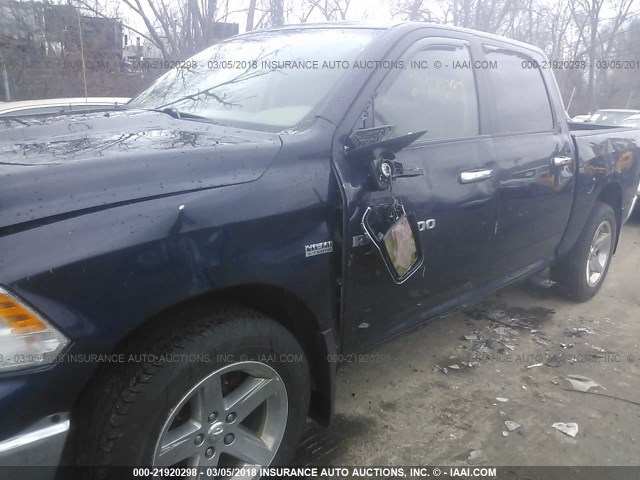 1C6RD7LT2CS210254 - 2012 DODGE RAM 1500 SLT BLUE photo 6