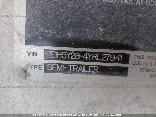 1E1H5Y284YRL27941 - 2000 EAST MANUFACTURING FLATBED  SILVER photo 10