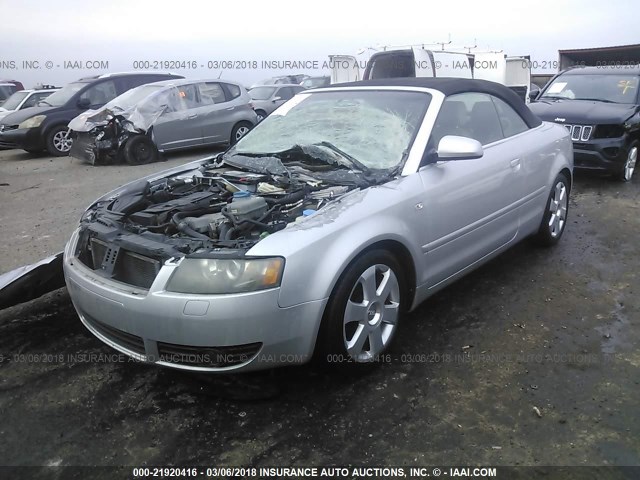 WAUAC48H13K020969 - 2003 AUDI A4 1.8 CABRIOLET SILVER photo 2