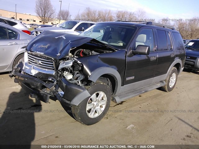 1FMEU73E26UA01304 - 2006 FORD EXPLORER XLT BROWN photo 2