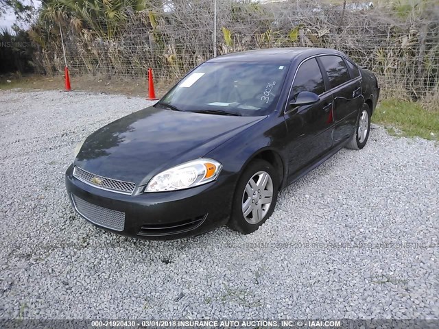 2G1WB5E34E1148791 - 2014 CHEVROLET IMPALA LIMITED LT GREEN photo 2