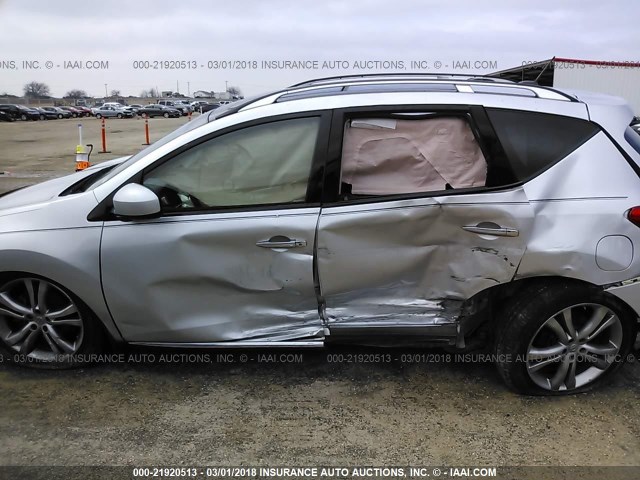 JN8AZ18W79W118960 - 2009 NISSAN MURANO S/SL/LE SILVER photo 6