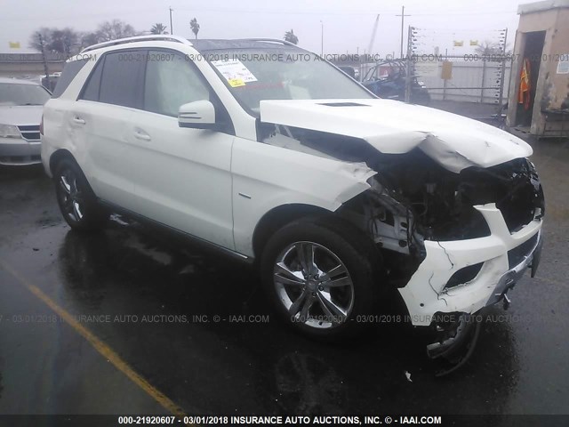 4JGDA5HB4CA023731 - 2012 MERCEDES-BENZ ML 350 4MATIC WHITE photo 1