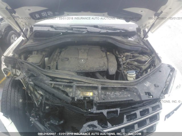 4JGDA5HB4CA023731 - 2012 MERCEDES-BENZ ML 350 4MATIC WHITE photo 10
