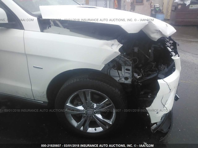 4JGDA5HB4CA023731 - 2012 MERCEDES-BENZ ML 350 4MATIC WHITE photo 6