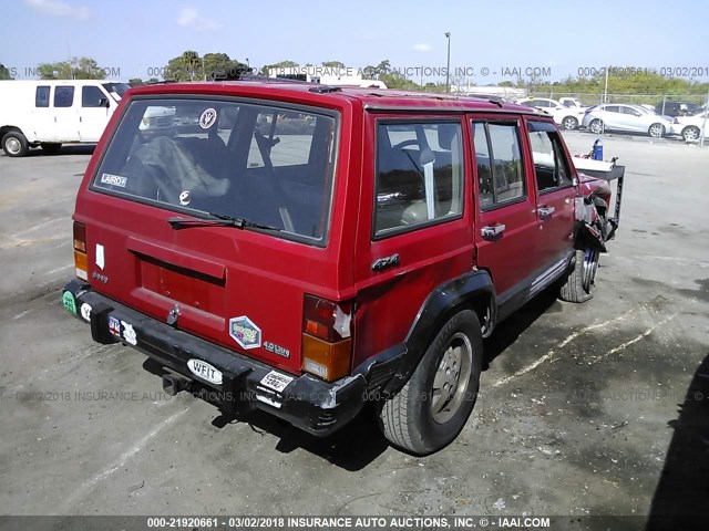 1J4FJ58S7ML533505 - 1991 JEEP CHEROKEE LAREDO RED photo 4