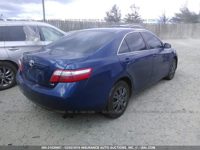 4T1BE46K18U209144 - 2008 TOYOTA CAMRY CE/LE/XLE/SE BLUE photo 4
