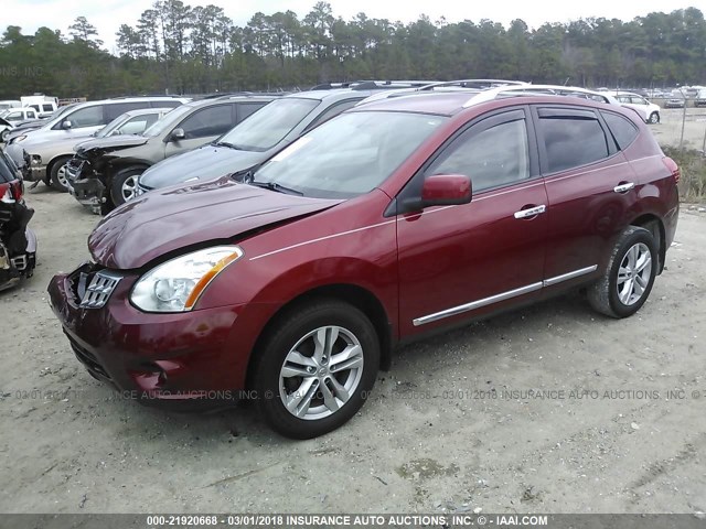 JN8AS5MT9DW522911 - 2013 NISSAN ROGUE S/SV RED photo 2