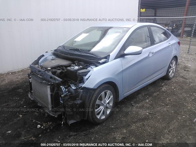 KMHCU4AE7DU382640 - 2013 HYUNDAI ACCENT GLS/SE BLUE photo 2