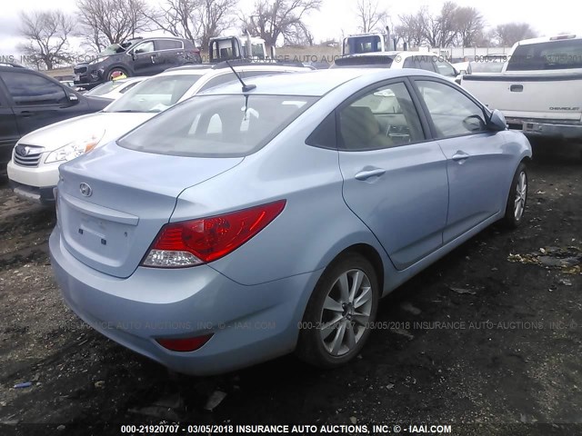 KMHCU4AE7DU382640 - 2013 HYUNDAI ACCENT GLS/SE BLUE photo 4