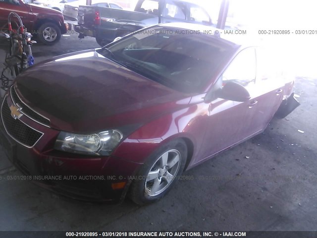 1G1PC5SB6E7127117 - 2014 CHEVROLET CRUZE LT MAROON photo 2