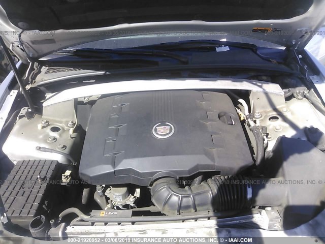 1G6DC5E57C0112490 - 2012 CADILLAC CTS SILVER photo 10