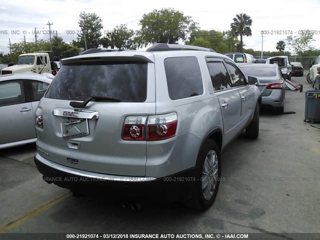 1GKLRNED2AJ136139 - 2010 GMC ACADIA SLT-2 SILVER photo 4