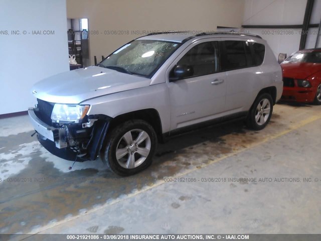 1J4NF1FB4BD207094 - 2011 JEEP COMPASS SPORT SILVER photo 2