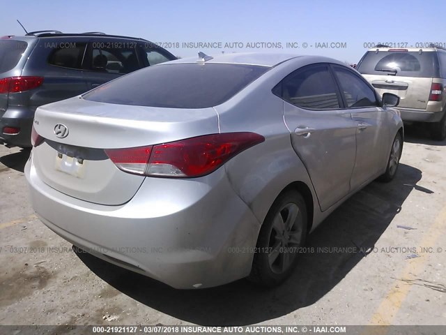 KMHDH4AE9CU315285 - 2012 HYUNDAI ELANTRA GLS/LIMITED SILVER photo 4