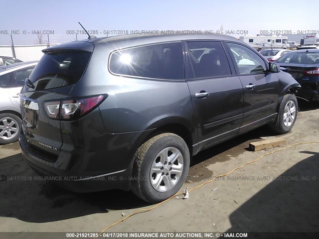 1GNKRFED8DJ110251 - 2013 CHEVROLET TRAVERSE LS GRAY photo 4