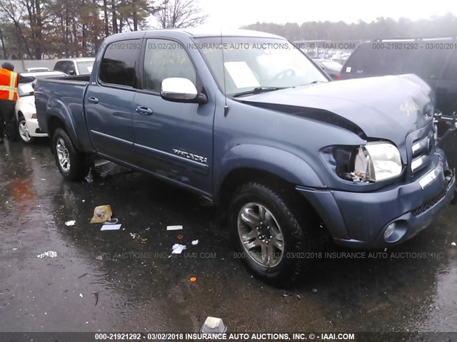 5TBDT44126S536742 - 2006 TOYOTA TUNDRA DOUBLE CAB SR5 BLUE photo 1