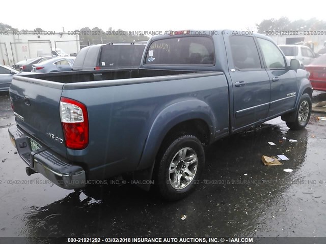5TBDT44126S536742 - 2006 TOYOTA TUNDRA DOUBLE CAB SR5 BLUE photo 4