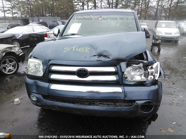 5TBDT44126S536742 - 2006 TOYOTA TUNDRA DOUBLE CAB SR5 BLUE photo 6