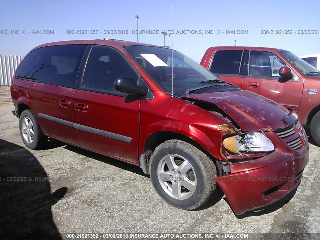 1D4GP45R35B280858 - 2005 DODGE CARAVAN SXT MAROON photo 1