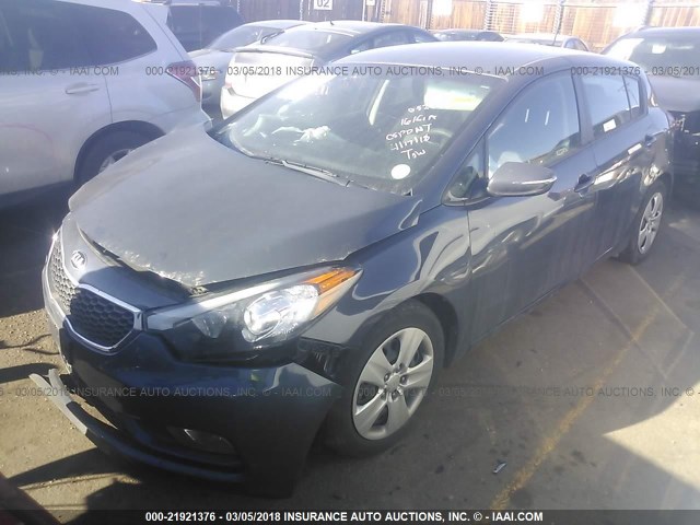 KNAFK5A88G5648685 - 2016 KIA FORTE LX GRAY photo 2